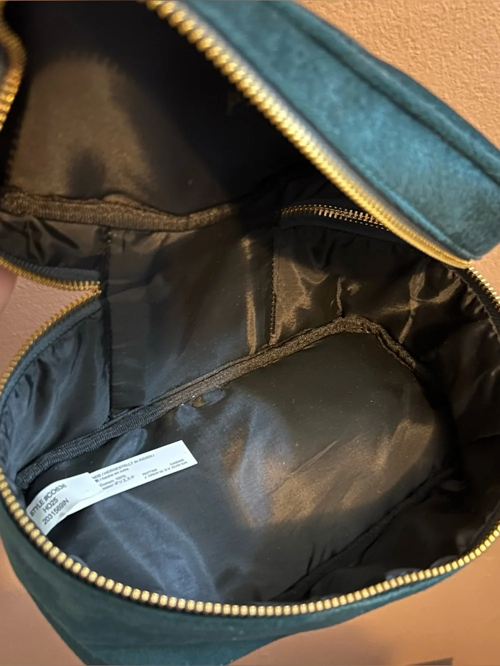 NWT J. Crew Velvet Top-Handle Pouch Makeup Bag / Jewelry Bag Old Forest Green